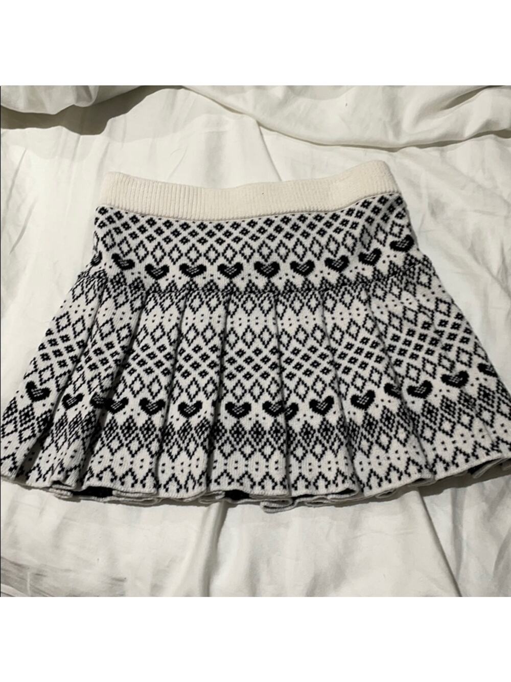 Gap 2t drop waist black white box pleat skirt euc